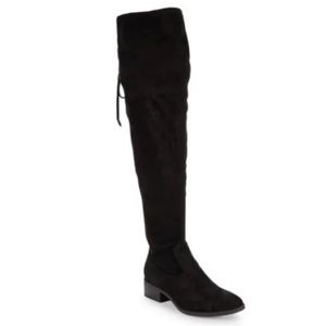 Lexi and Abbie Black 9 Jessica over the knee soft suede boot